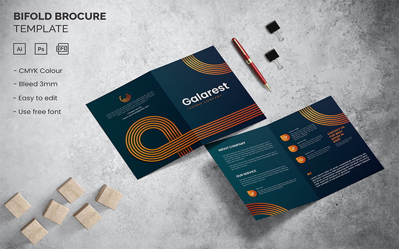 Galarest - Bifold Brochure Corporate identity template Corporate Identity