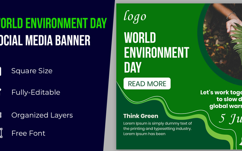 Happy World Environment Day Social Media Banner Corporate Identity