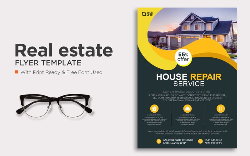 Home for Sale Real Estate Flyer Template Corporate Identity