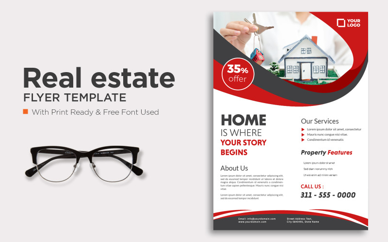 House Selling Flyer Template Design Corporate Identity