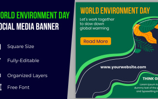 Natural Banner World Environment Day Social Media Celebration
