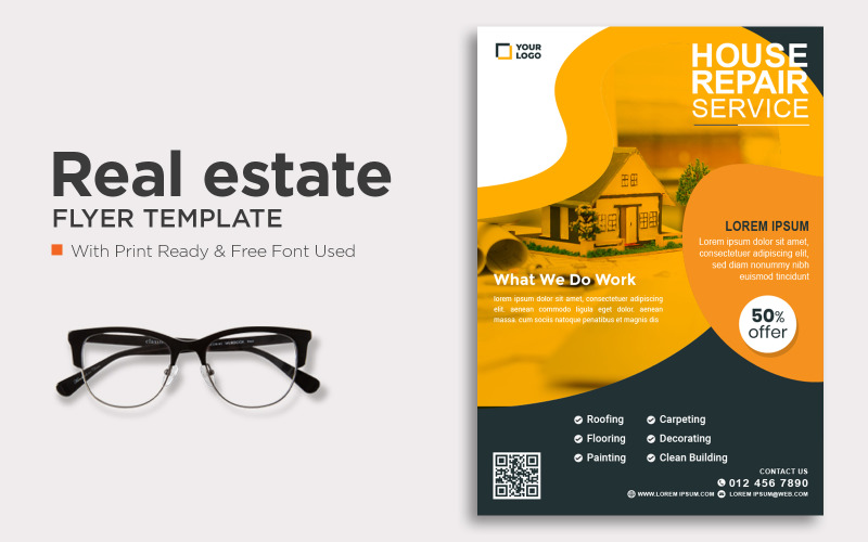 Real Estate Business Poster and Apartments Flyer Corporate Identity