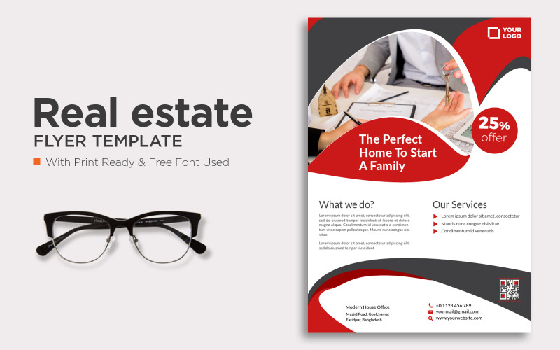 Real Estate Flyer Vertical Template Corporate Identity