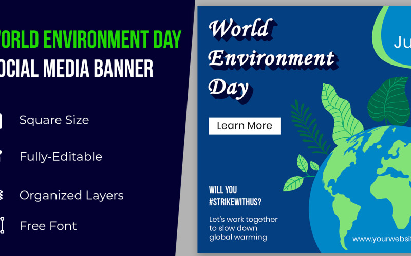 Reuse World Environment Day Social Media Banner Corporate Identity