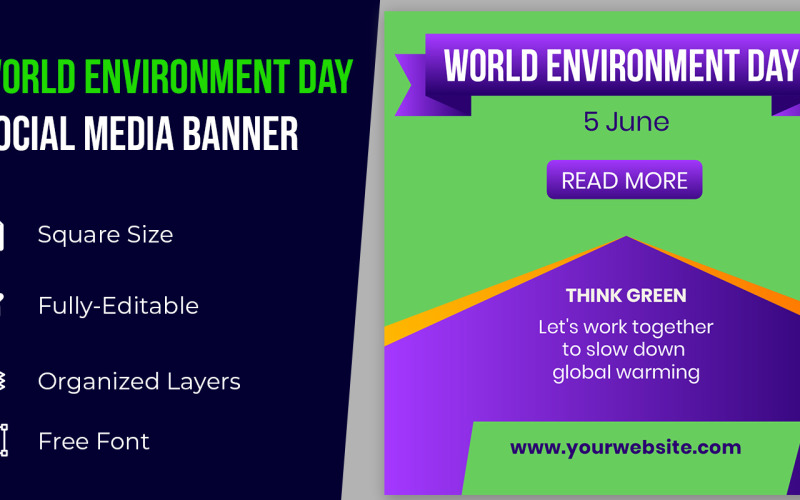 World Environment Day Social Media Banner Illustration Corporate Identity