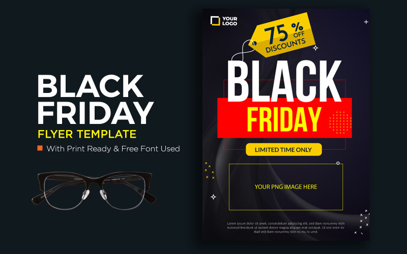 Black Friday Special Offer Flyer Template with Photo Corporate Identity