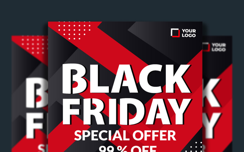 Black Friday Special Offer Flyer Template with Vector Corporate Identity