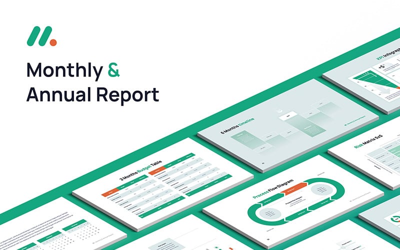 Monthly and Annual Report Powerpoint template PowerPoint Template