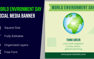 Environment Day With Round World Map Corporate identity template