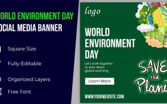 Happy World Environment Day Isometric City Corporate identity template