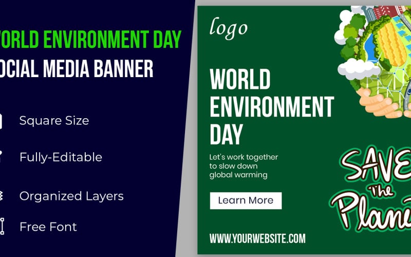 Happy World Environment Day Isometric City Corporate identity template Corporate Identity