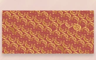 Ornament Pattern Golden & Maroon Background