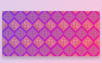 Ornament Pattern Purple & Golden Background
