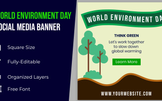 World Environment Day Illustration Design Natural Tree Corporate identity template