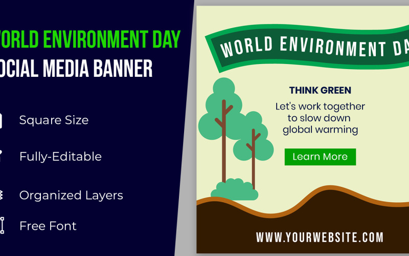World Environment Day Illustration Design Natural Tree Corporate identity template Corporate Identity