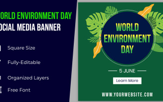 World Environment Day Natural Design With Leaf Corporate identity template