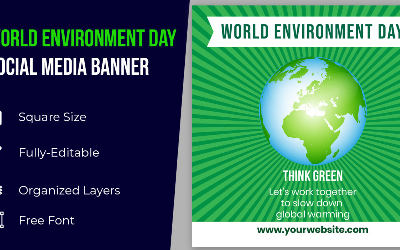 World Environment Day Social Media Isolated Design Banner Corporate Identity