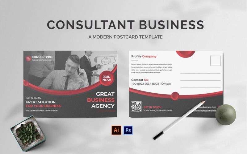 Consultant Business Postcard Corporate Identity