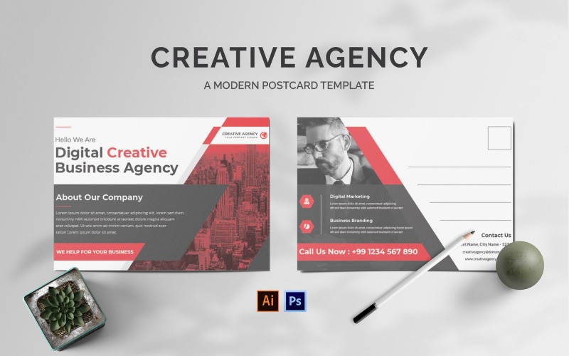 Creative Agency Post Card Corporate Identity