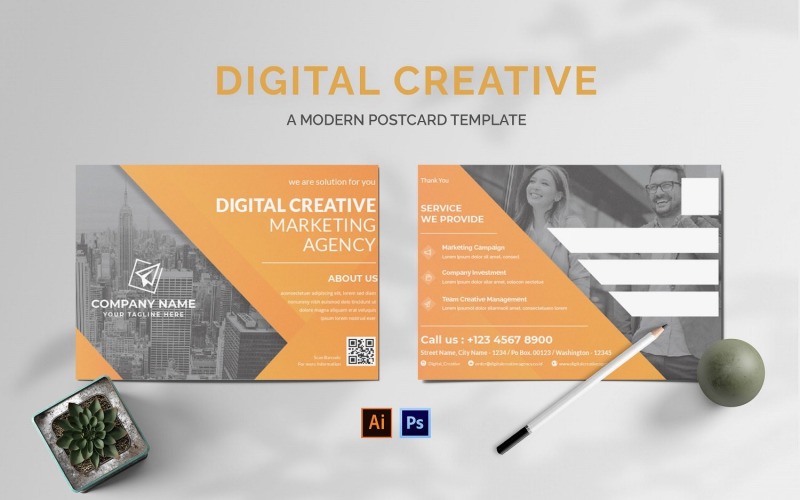 Digital Creative Postcard Corporate Identity