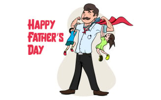 Free Happy Father's Day Vector Illustration