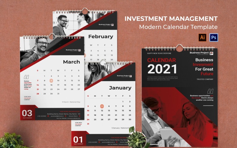 Invesment Management Calendar Portrait Planner
