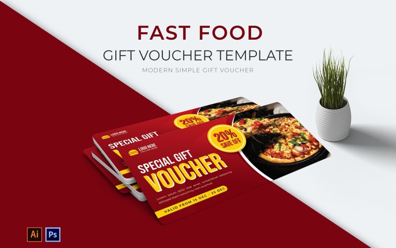 Tasty Fast Food Gift Voucher Corporate Identity