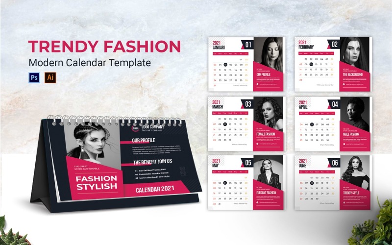 Trendy Fashion Desk Calendar Planner