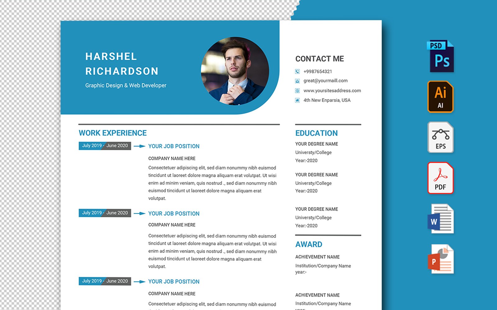 Kit Graphique #181098 Resume Resumetemplate Divers Modles Web - Logo template Preview