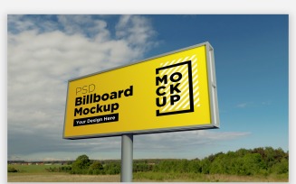 Billboard Sign Mockup Side View