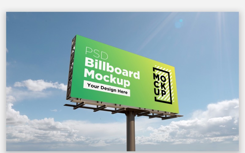 Hooding Billboard Sign Mockup Side View Product Mockup