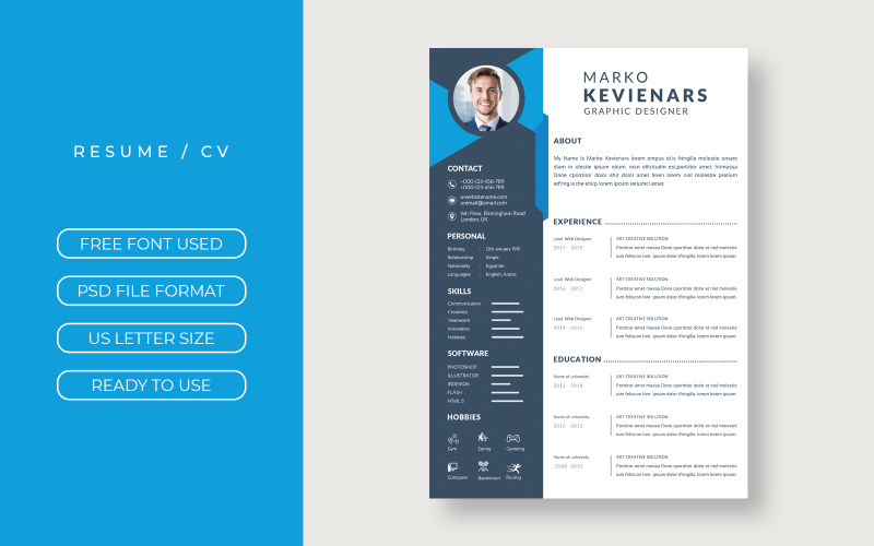 Marko Kevienars Printable Cv Template Theme Resume Template