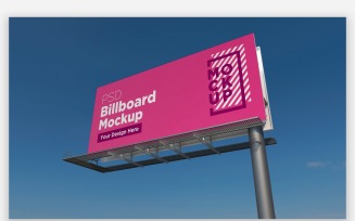 Single Outdoor Advertisement Sign Single View Product Mockup