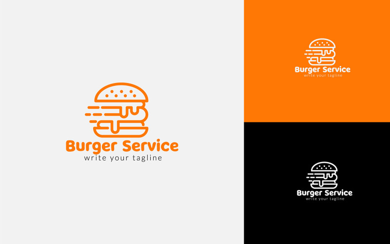 Delicious Burger Delivery Service Logo template Logo Template