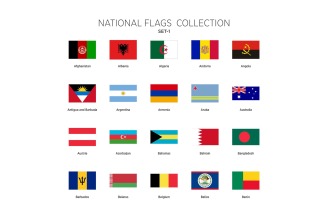 National Flags Set Vol-1 Illustration