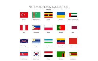 National Flags Set Vol - 10 Illustration