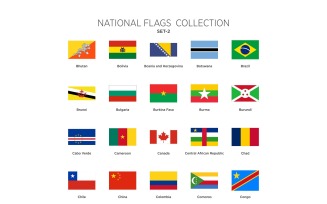 National Flags Set Vol- 2 Illustration