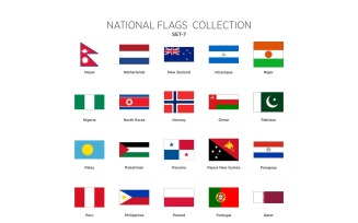National Flags Set Vol - 7 Illustration
