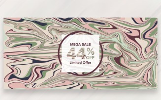 Sale Banner on Marble Cream Background