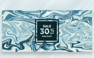 Sale Banner on Marble Teal Background