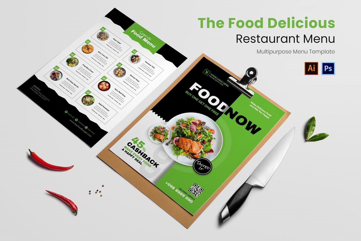 Template #181207 Menu Food Webdesign Template - Logo template Preview