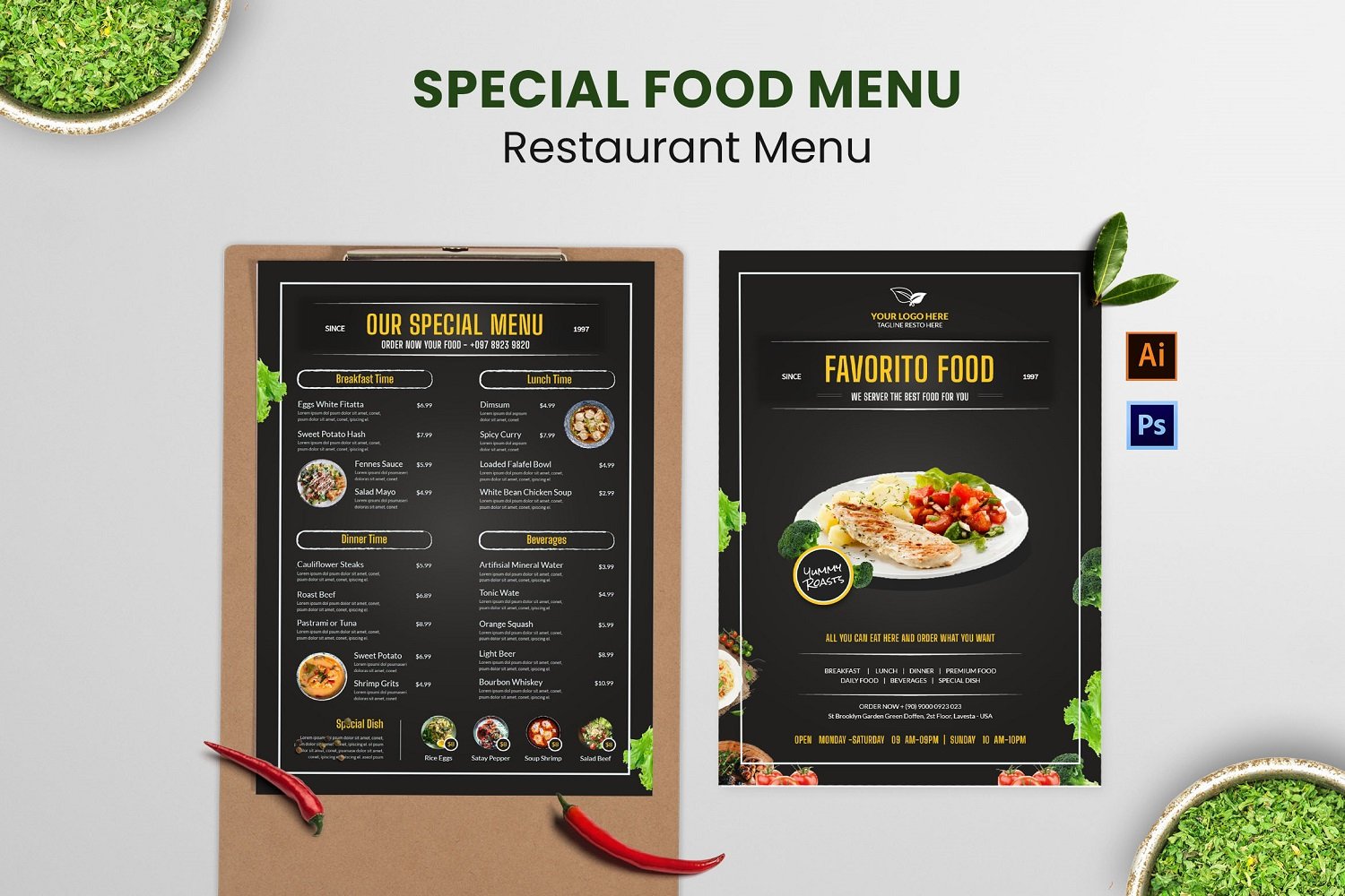 Template #181218 Menu Food Webdesign Template - Logo template Preview