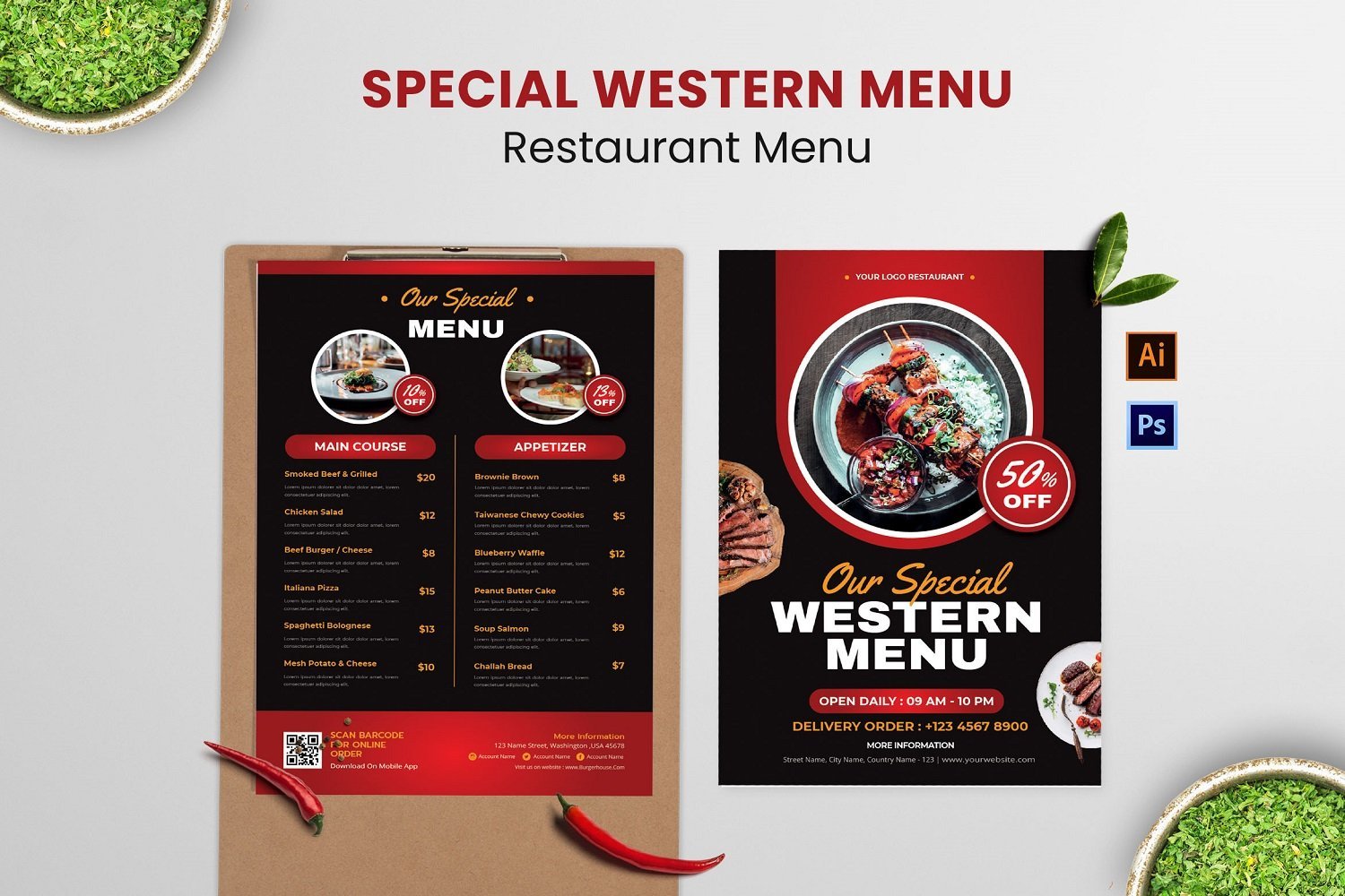 Kit Graphique #181221 Restaurant Menu Divers Modles Web - Logo template Preview