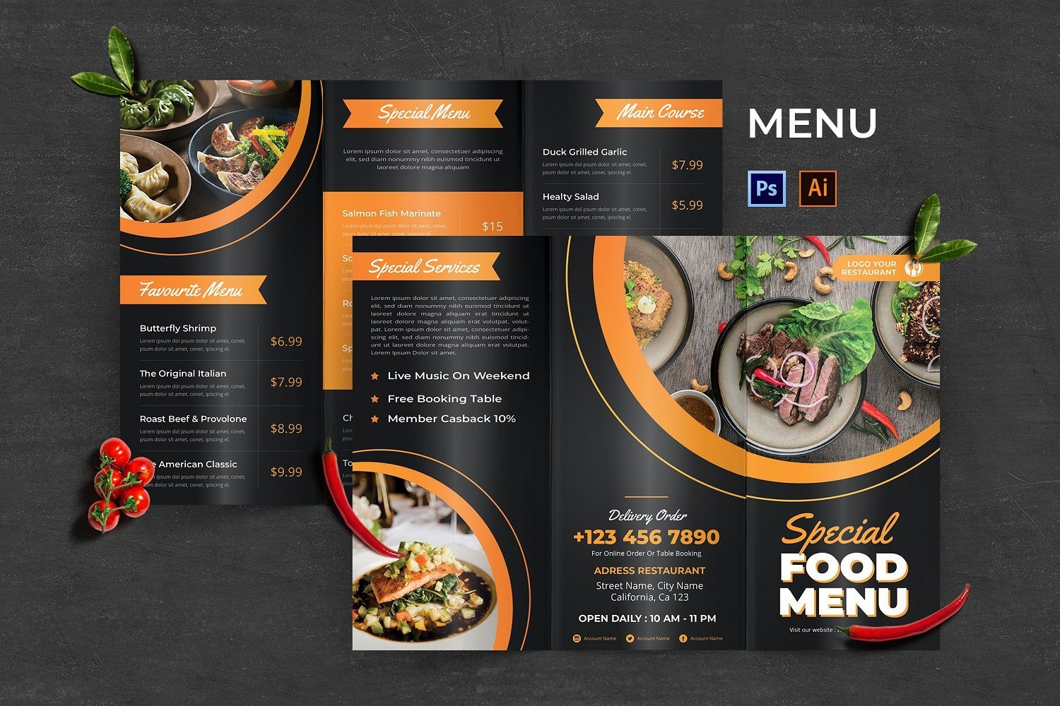 Kit Graphique #181234 Restaurant Menu Divers Modles Web - Logo template Preview