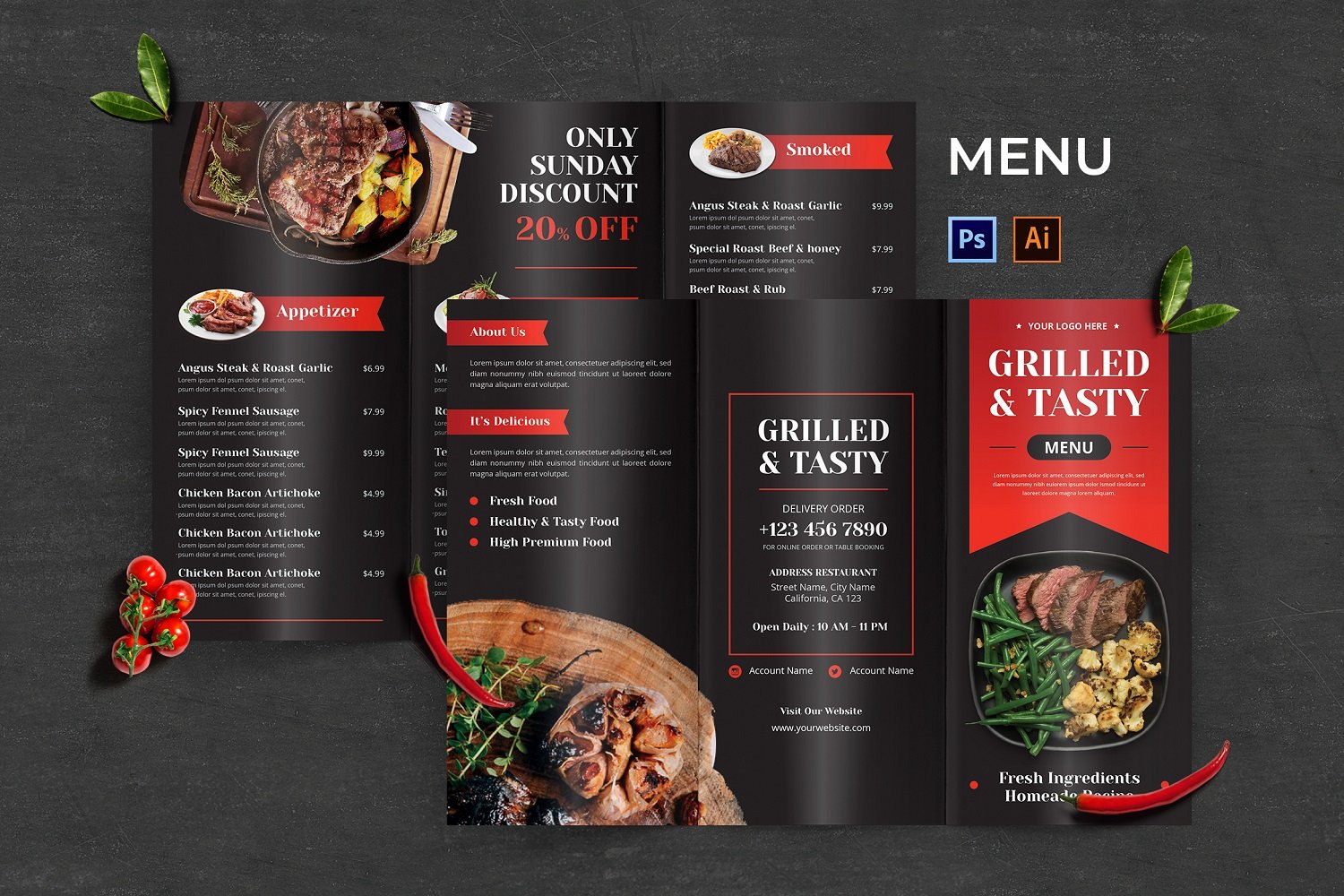 Template #181236 Menu Business Webdesign Template - Logo template Preview