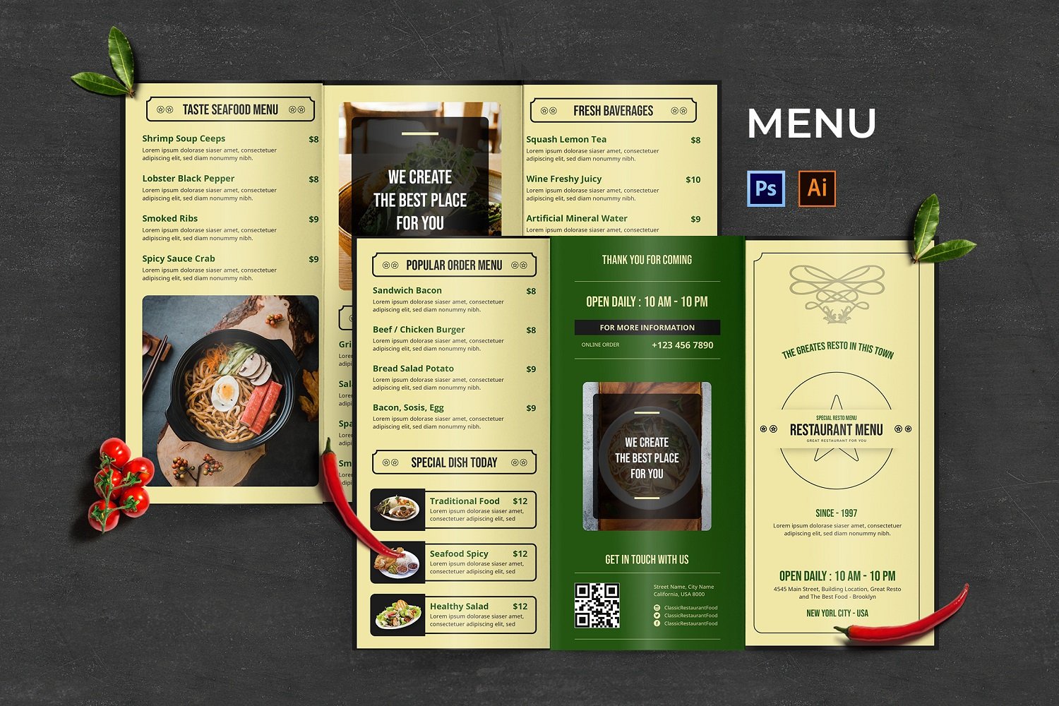 Kit Graphique #181239 Restaurant Menu Divers Modles Web - Logo template Preview