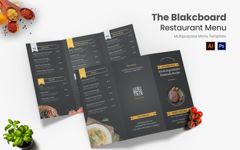 Blackboard Restaurant Menu Corporate Identity