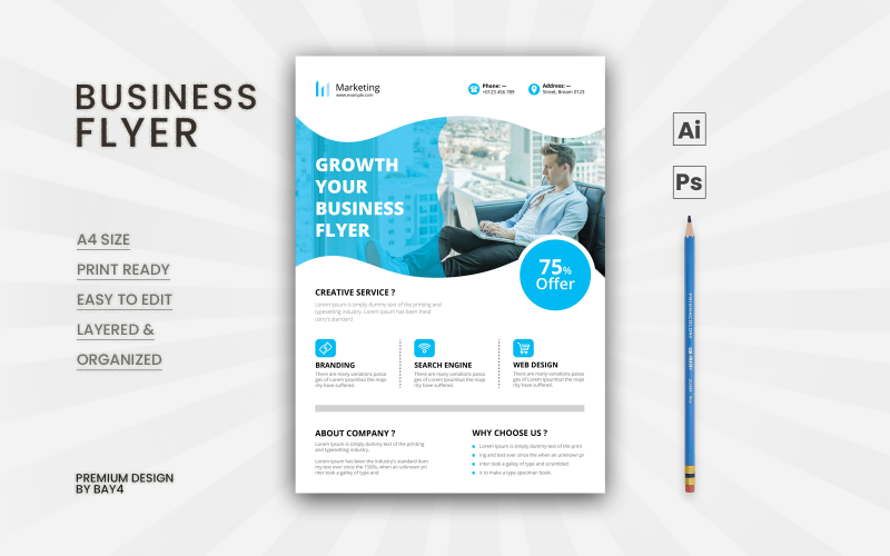 Blue Red & Green Business Flyer Corporate Identity