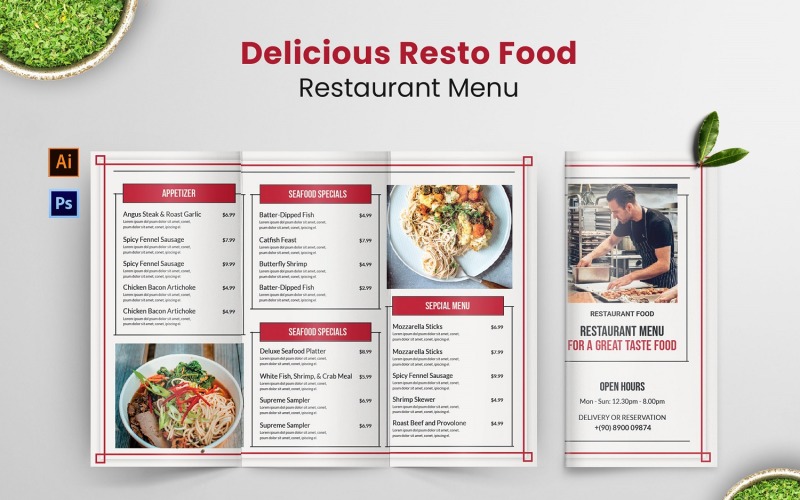 Delicious Resto Food Menu Corporate Identity