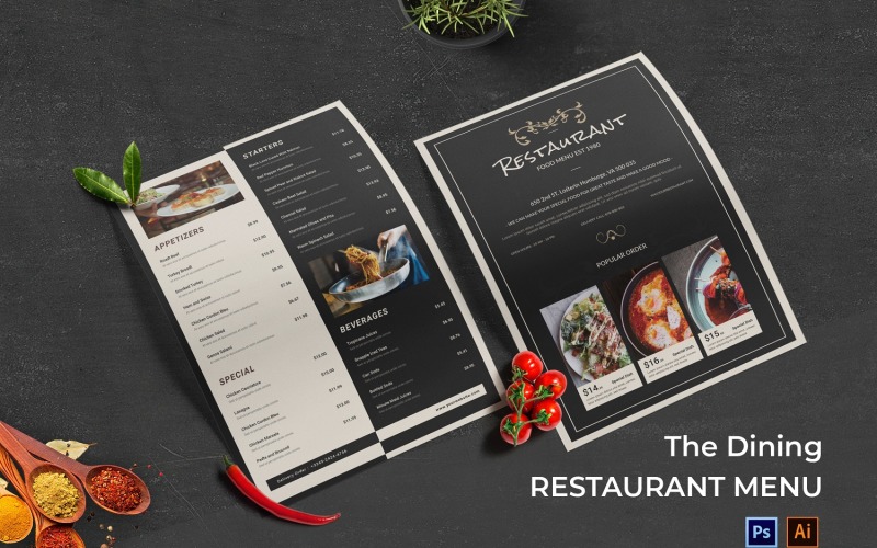 Dining Restaurant Food Menu Corporate Identity